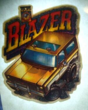 Blazer 4x4 Truck Screamin Gleamin Glitter Iron-On Decal Donruss Vintage Retro